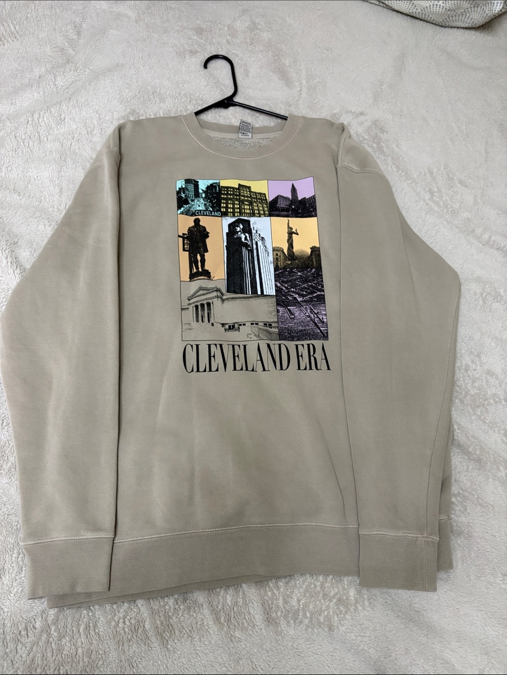 Cleveland Era Graphic Crewneck Sweatshirt - Taupe